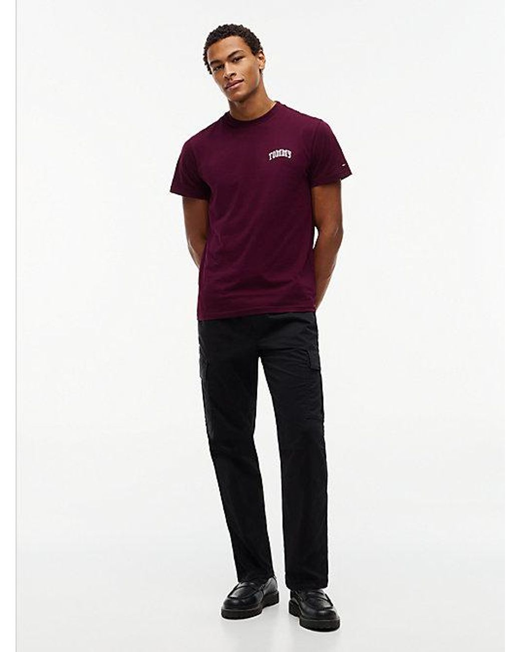 Tommy Hilfiger Purple Tommy Jeans Logo Slim Jersey T-Shirt for men