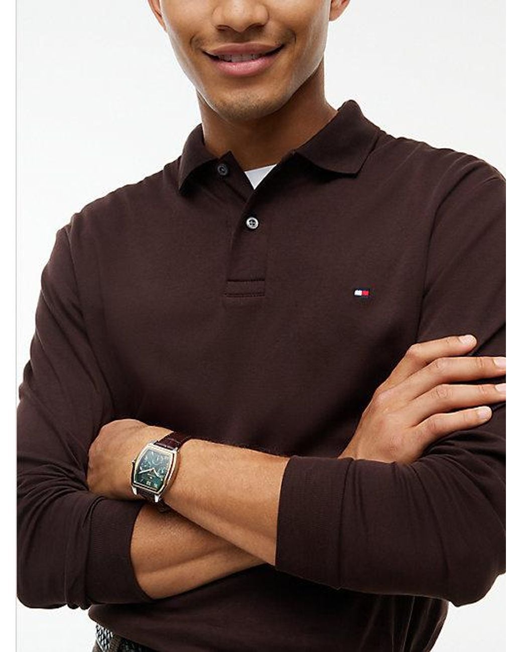 Tommy Hilfiger Multicolor Fluid Cotton Long Sleeve Polo Shirt for men