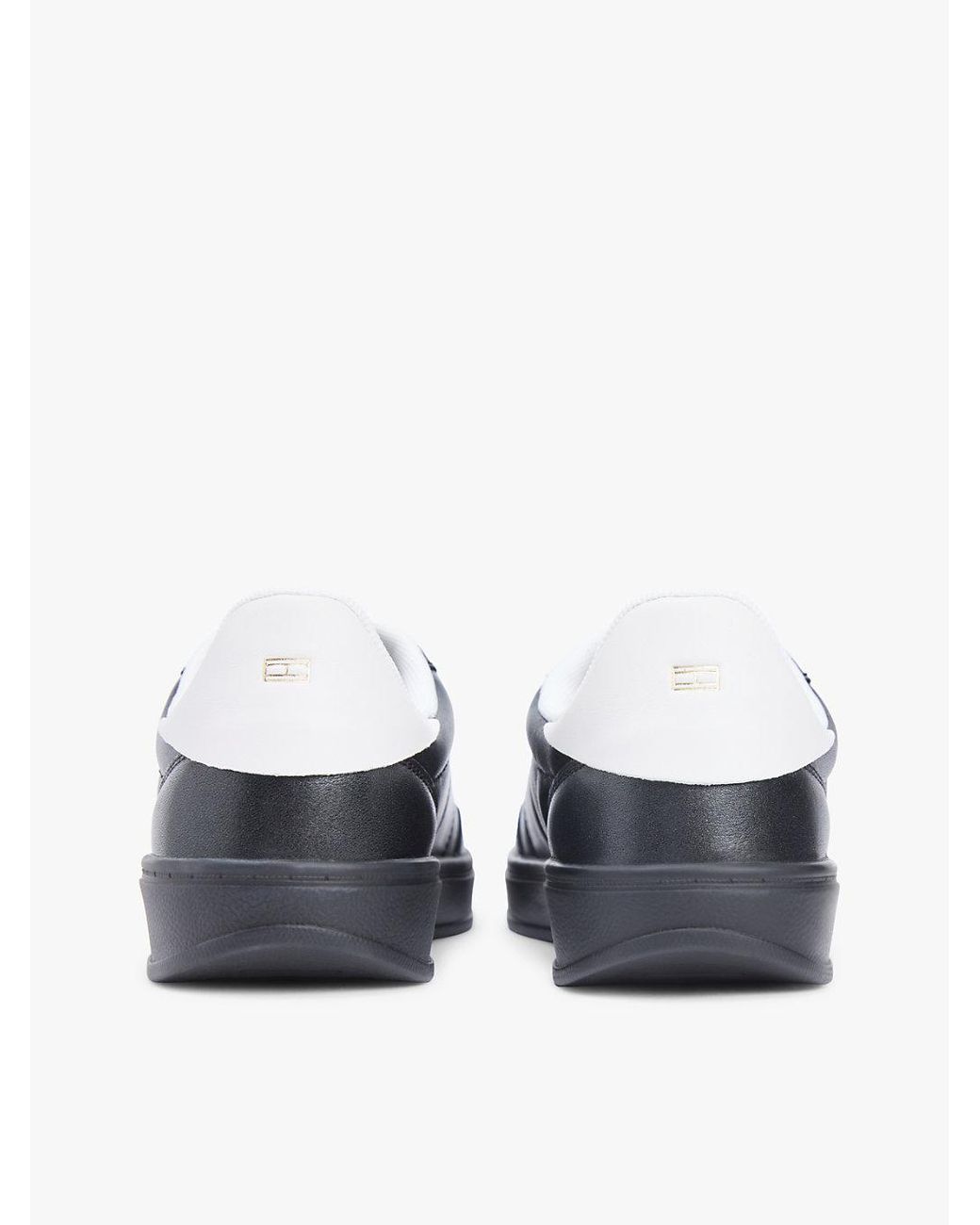 Tommy Hilfiger Blue Th Monogram Metallic Trainers With Leather