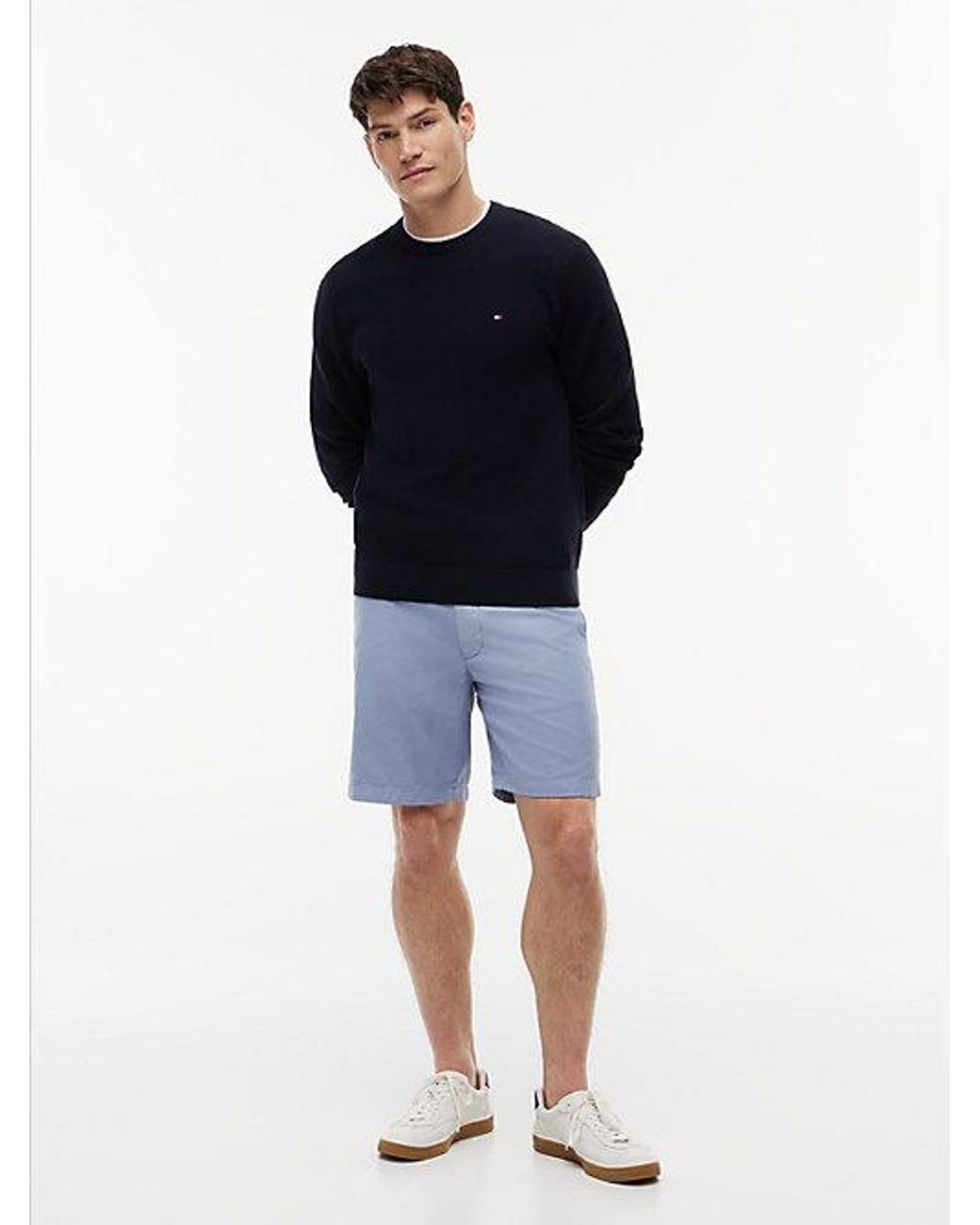 Tommy Hilfiger Blue Flag Embroidery Crew Neck Jumper for men
