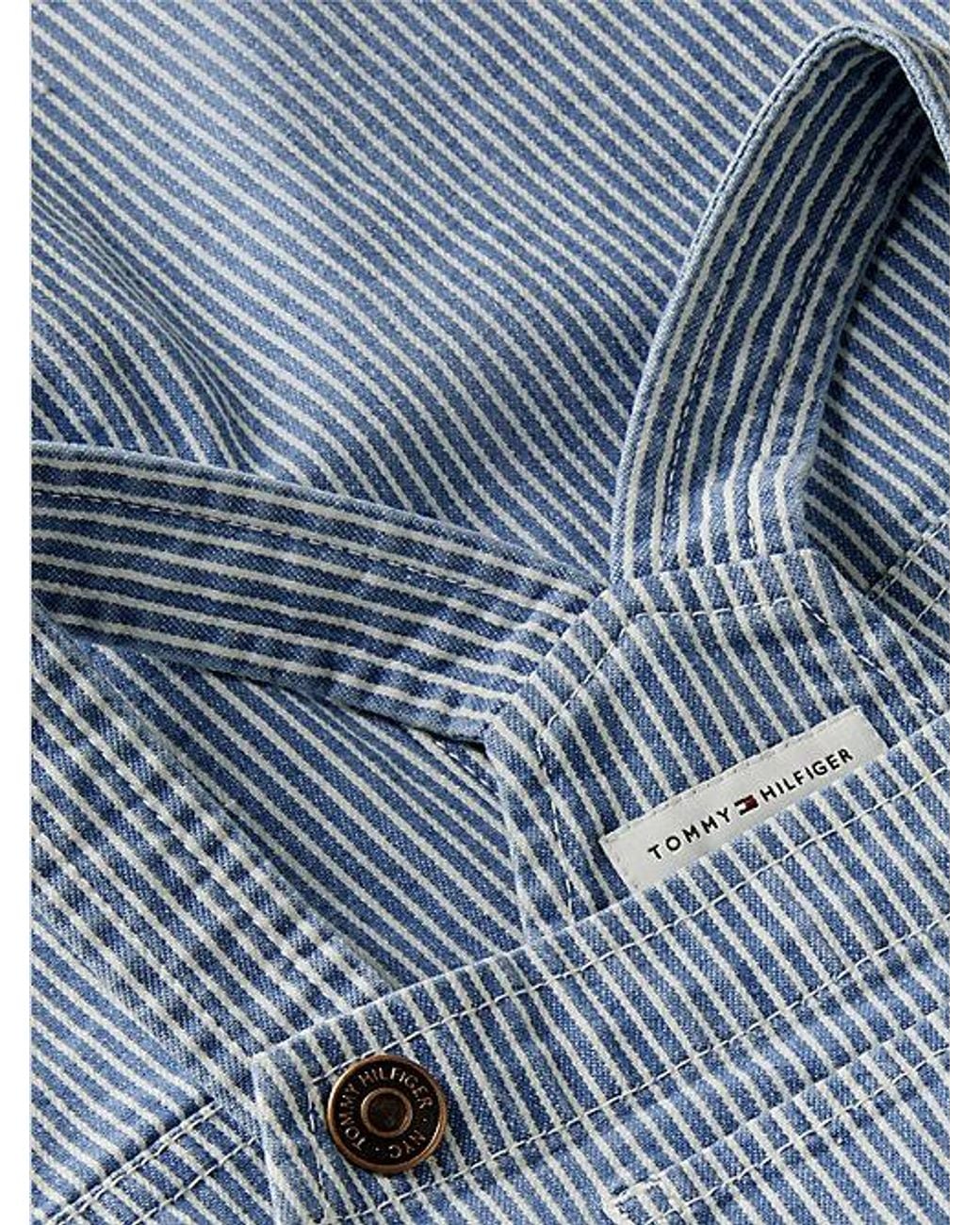 Tommy Hilfiger Blue Railroad Stripe Denim Dungarees