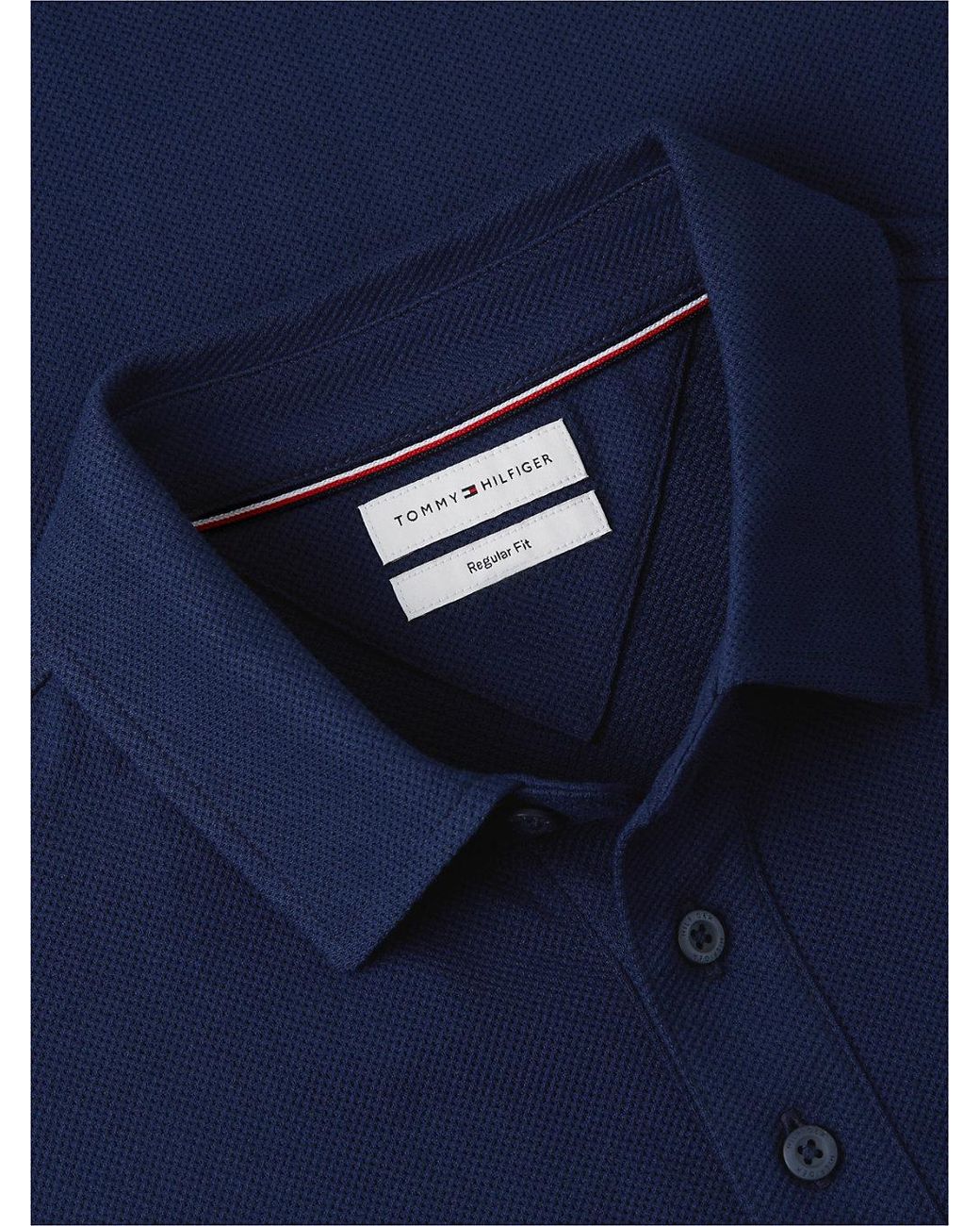 Tommy Hilfiger Blue Regular Fit Mesh Jersey Polo Shirt for men
