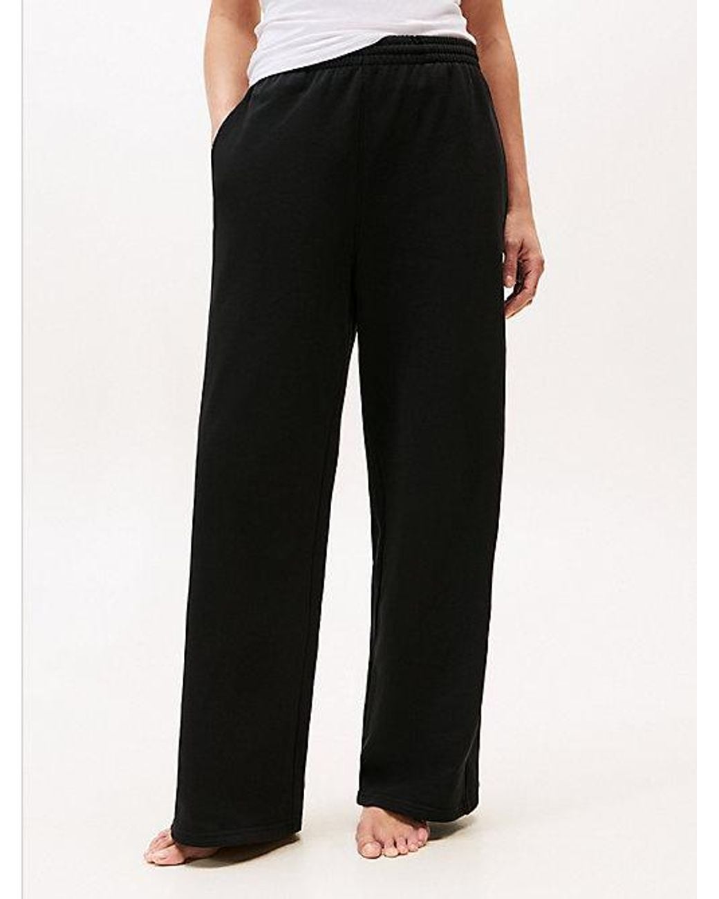 Tommy Hilfiger White Essential Logo Wide Leg Lounge Trousers