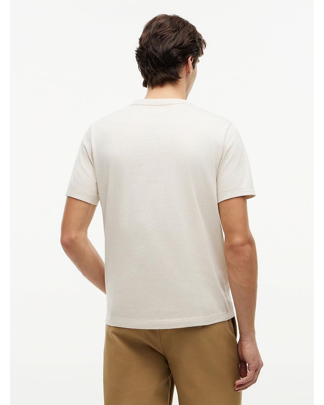 Tommy Hilfiger Natural Flag Embroidery Crew Neck T-shirt for men