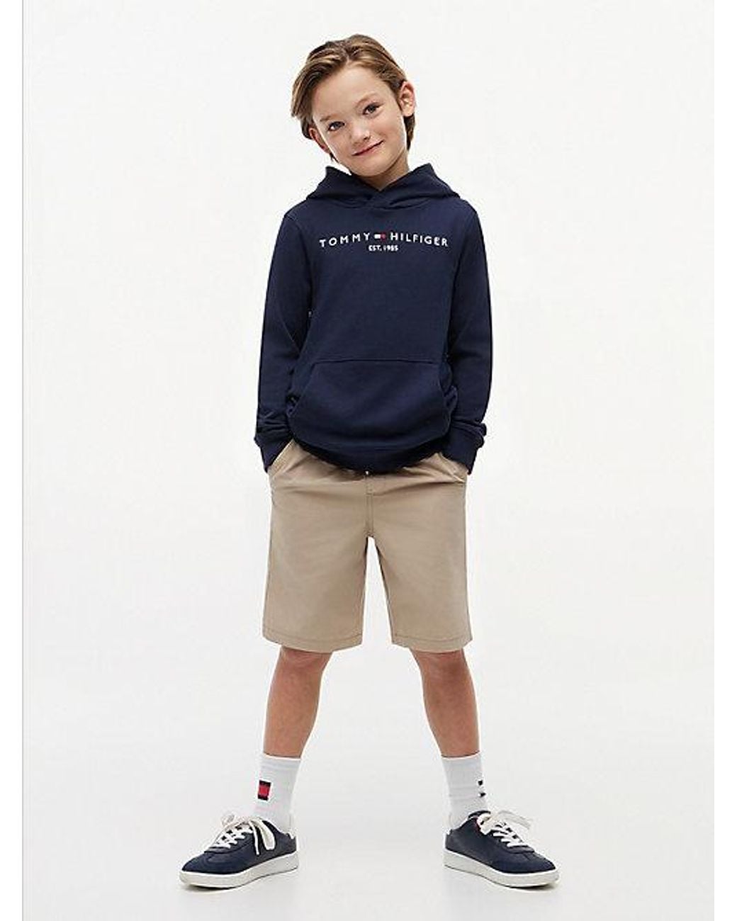 Tommy Hilfiger Blue Essential Logo Pure Cotton Hoody