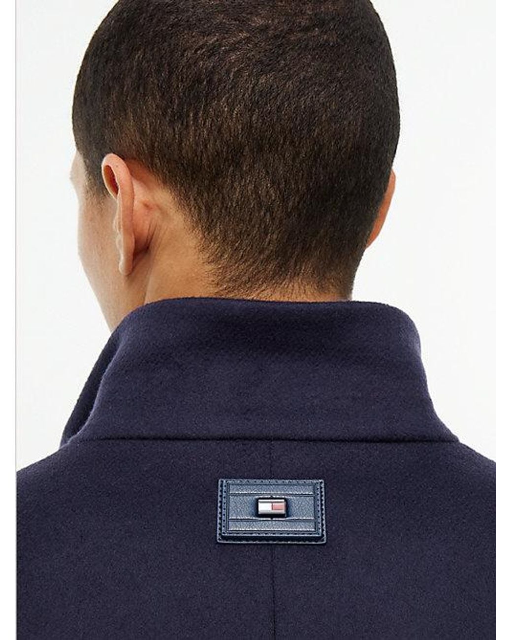 Tommy Hilfiger Blue New York Label Wool Blend Coat for men