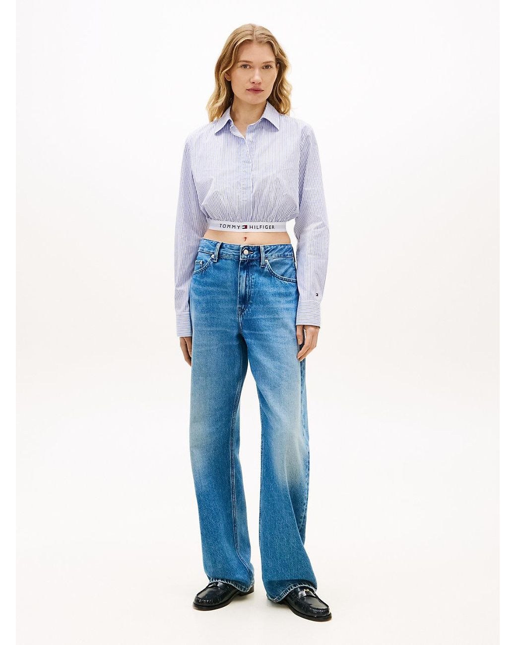 Chemise Courte À Ceinture Élastique Tommy Hilfiger en coloris Blue