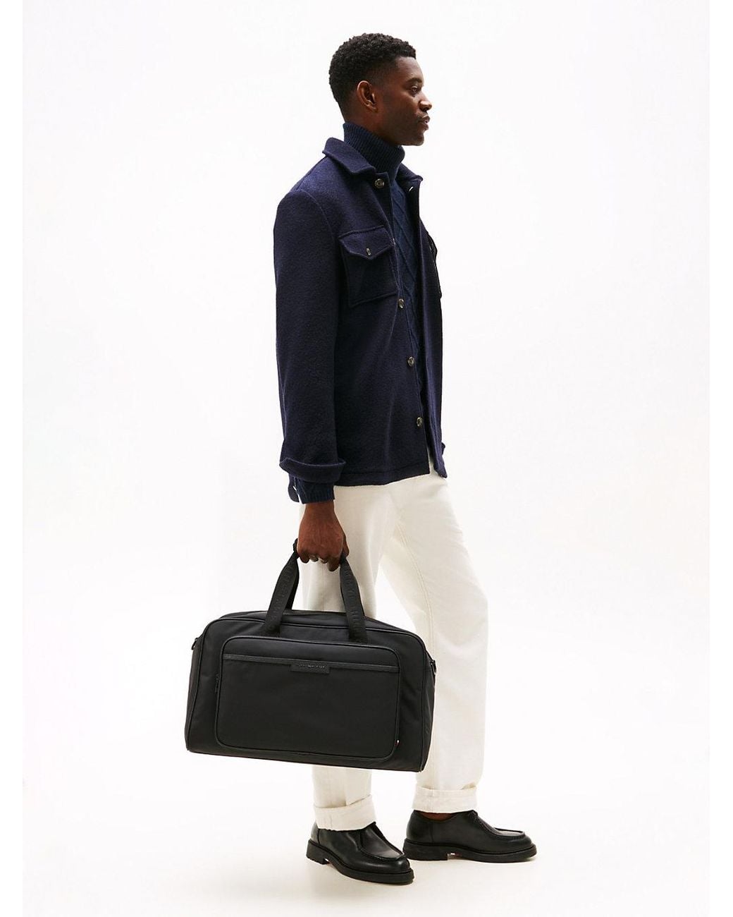 Borsone Con Logo Ripetuto di Tommy Hilfiger in Black da Uomo