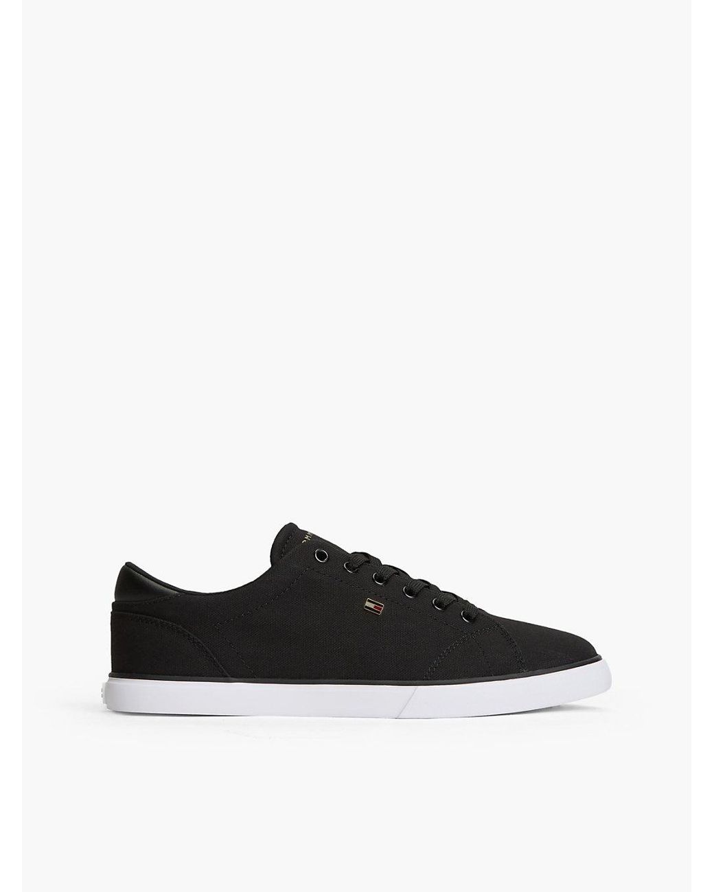 Tommy Hilfiger Black Low Profile Canvas Lace-Up Trainers