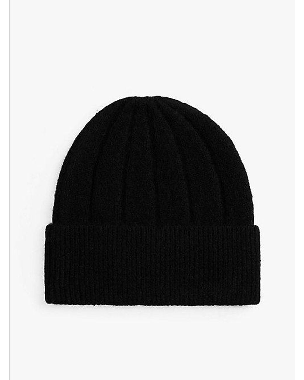 Tommy Hilfiger Black Hilfiger Flag Fluffy Beanie With Wool