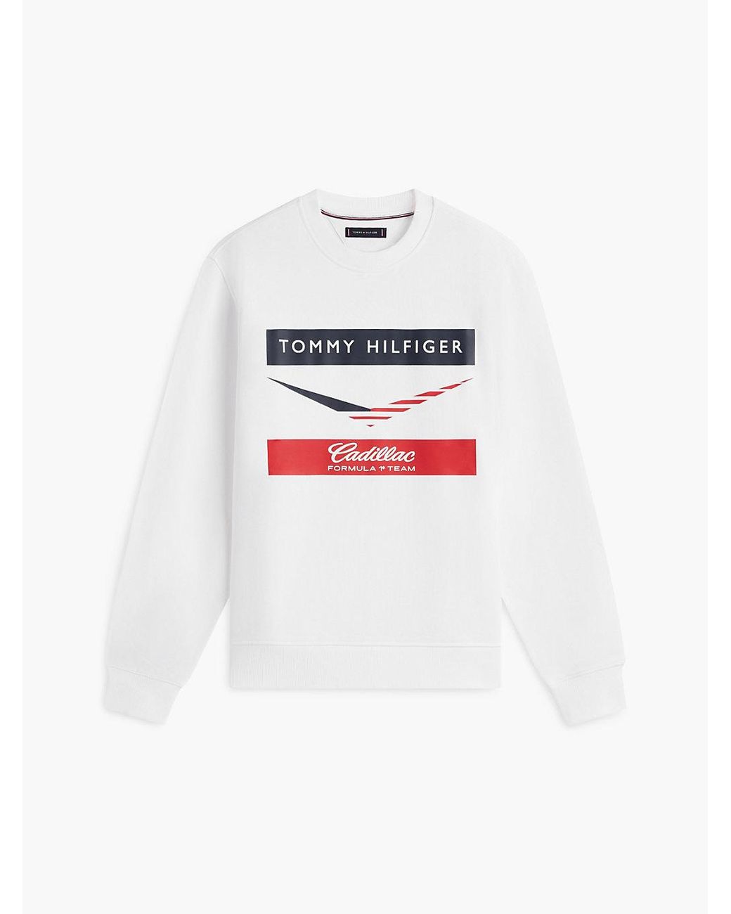 Tommy Hilfiger White Th X Cadillac Formula 1 Team Chevron Sweatshirt