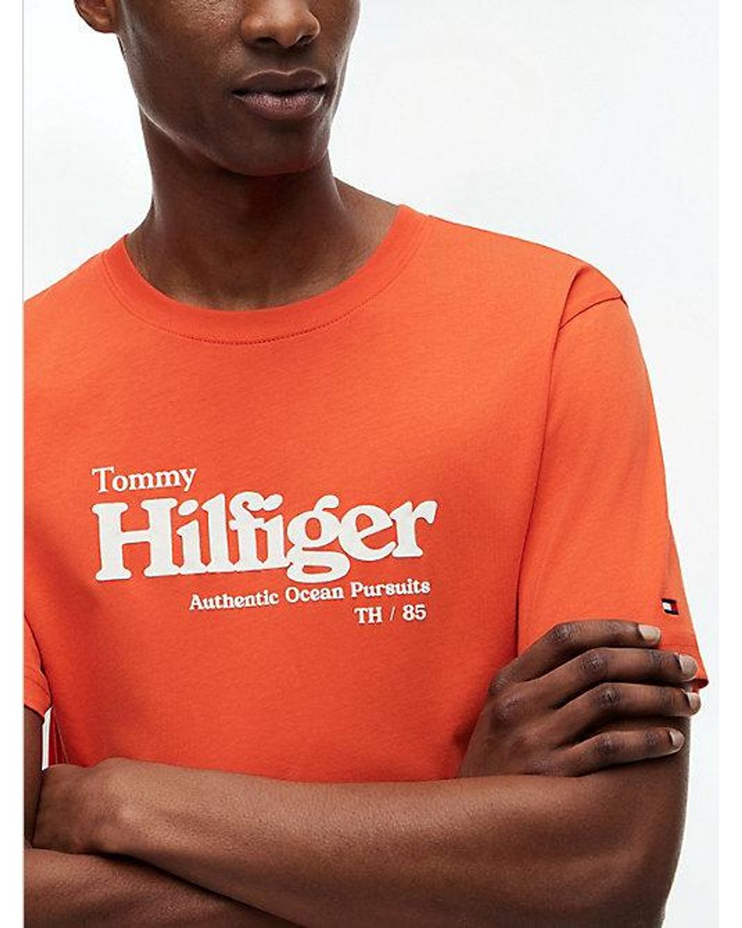 Tommy Hilfiger Red Logo Graphic Jersey T-Shirt for men