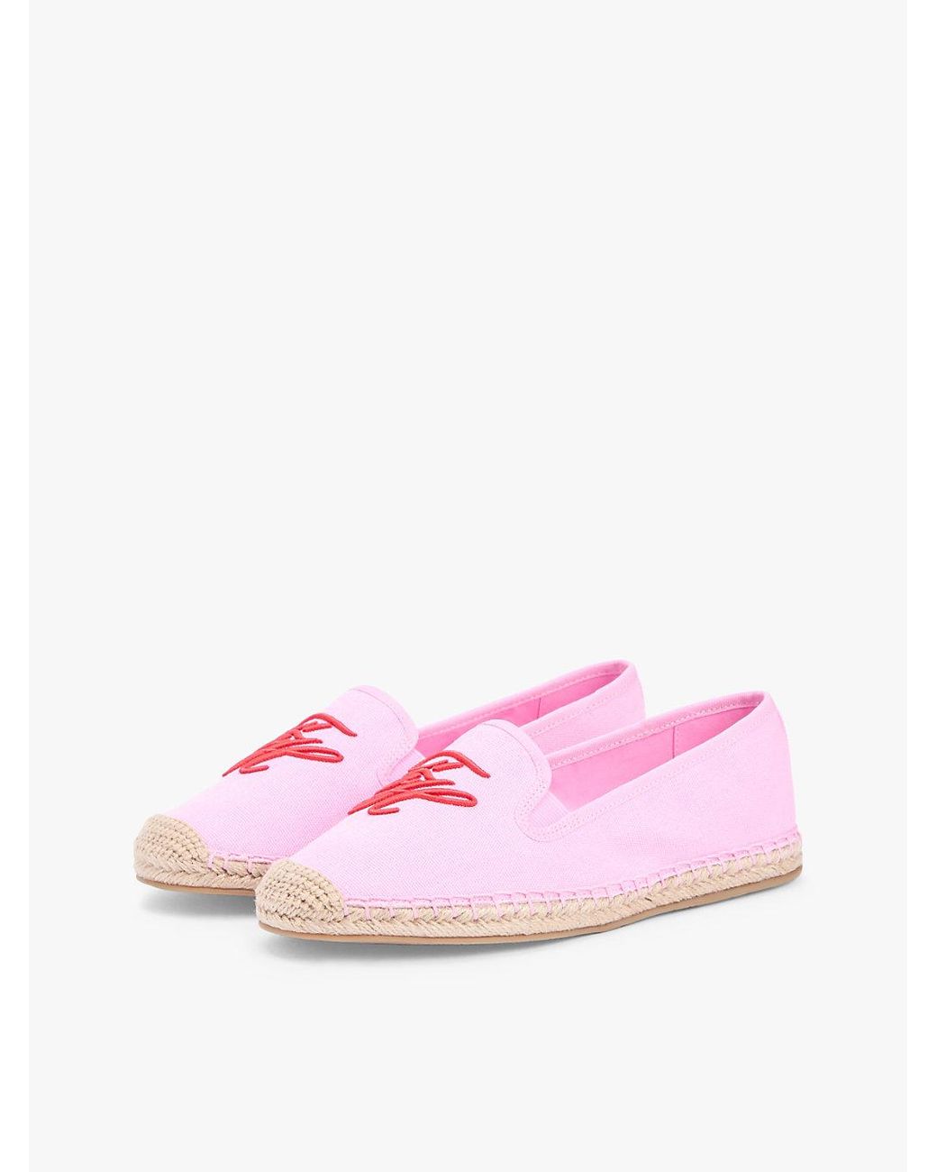 Tommy Hilfiger Pink Logo Embroidery Canvas Espadrilles