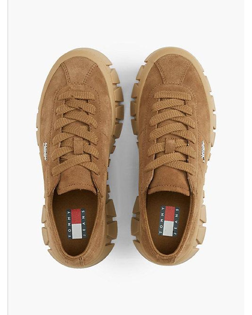Tommy Hilfiger Brown Tommy Jeans Suede Logo Platform Trainers