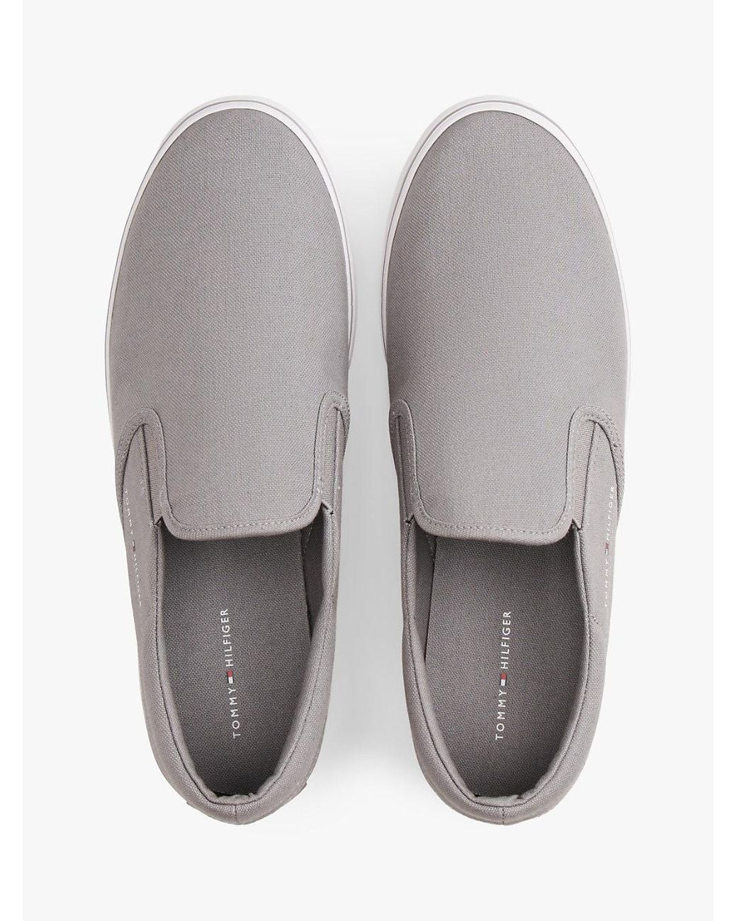 Tommy Hilfiger White Canvas Slip-On Trainers for men