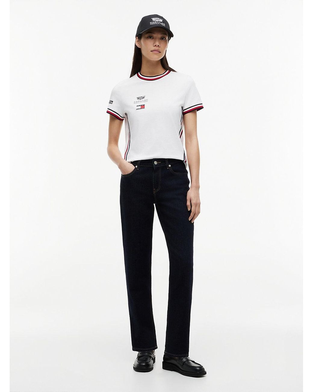 Tommy Hilfiger White Th X Cadillac Formula 1 Team Boxy Short T-Shirt