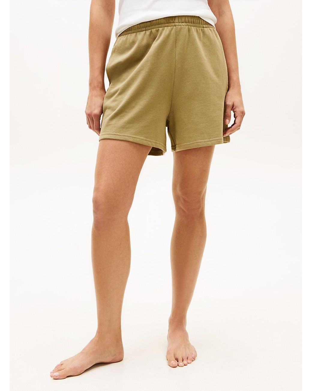 Tommy Hilfiger Natural Essential Logo Embroidery Lounge Shorts