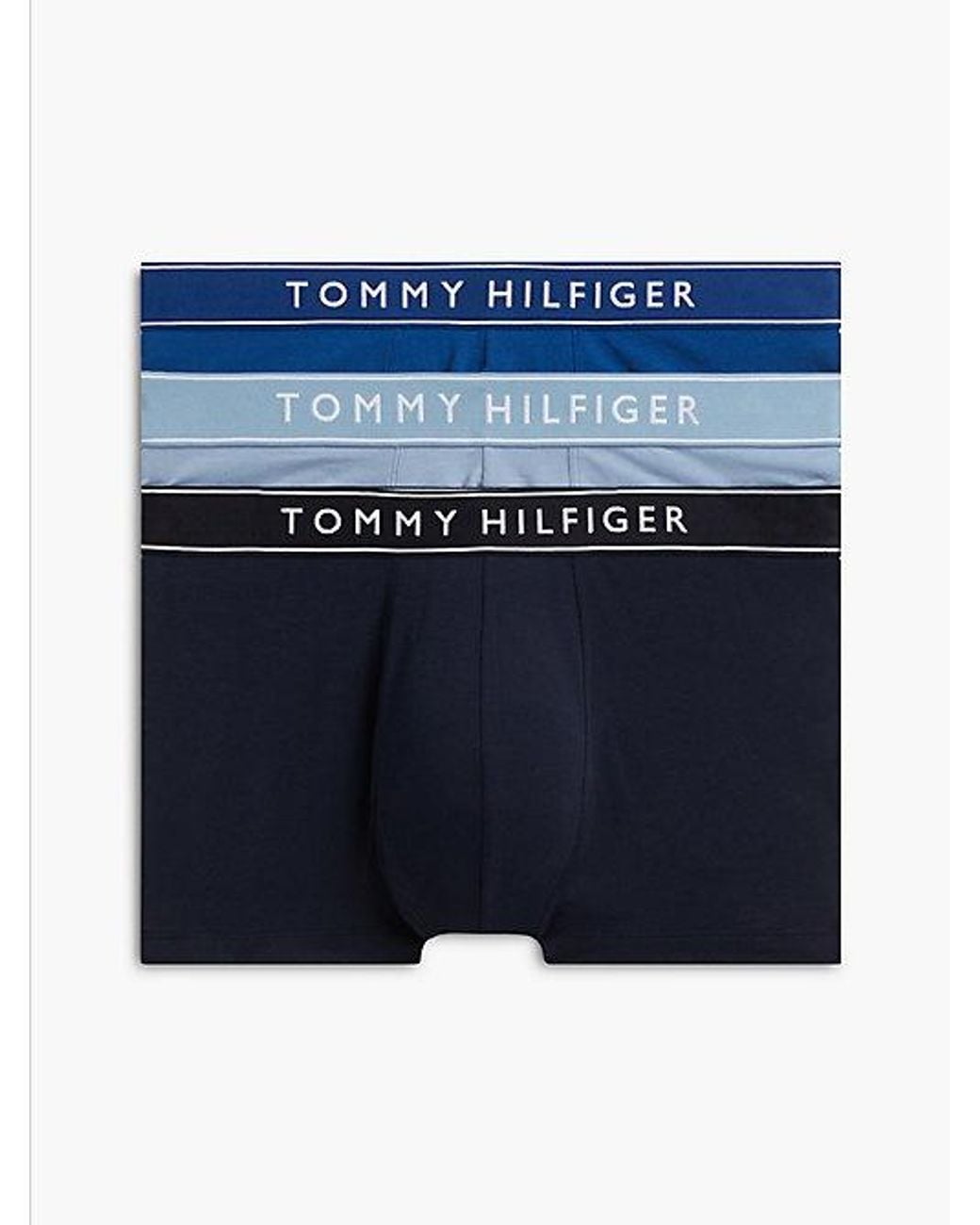 Tommy Hilfiger Blue 3 Pack Essential Logo Waistband Trunks for men