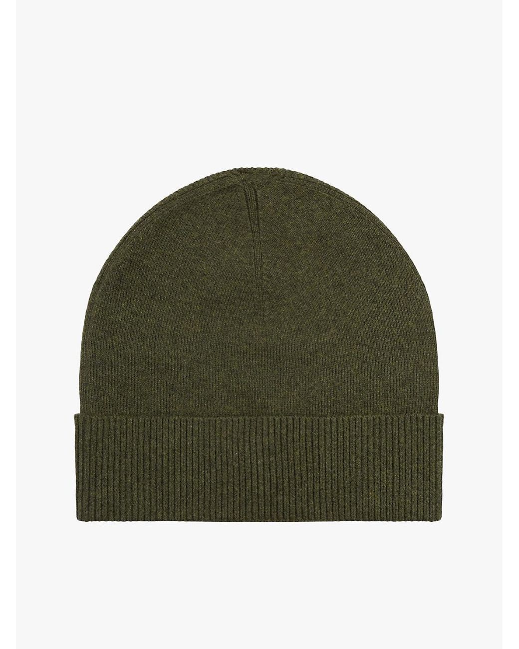 Tommy Hilfiger Green Th Flag Lightweight Beanie With Cashmere for men