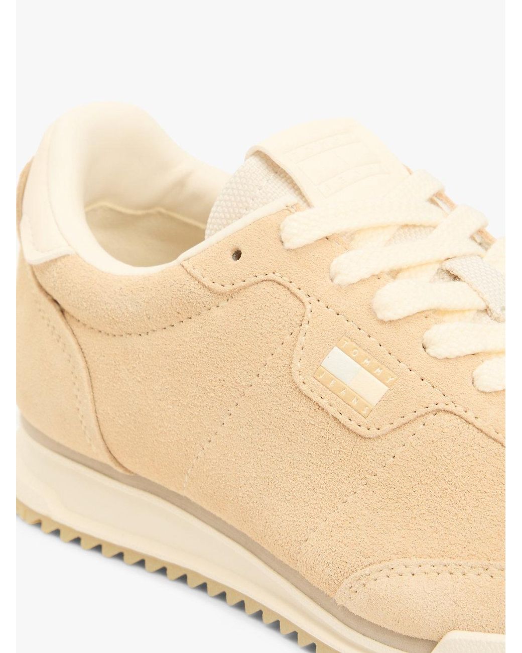 Tommy Hilfiger Natural Low Profile Suede Serrated Trainers