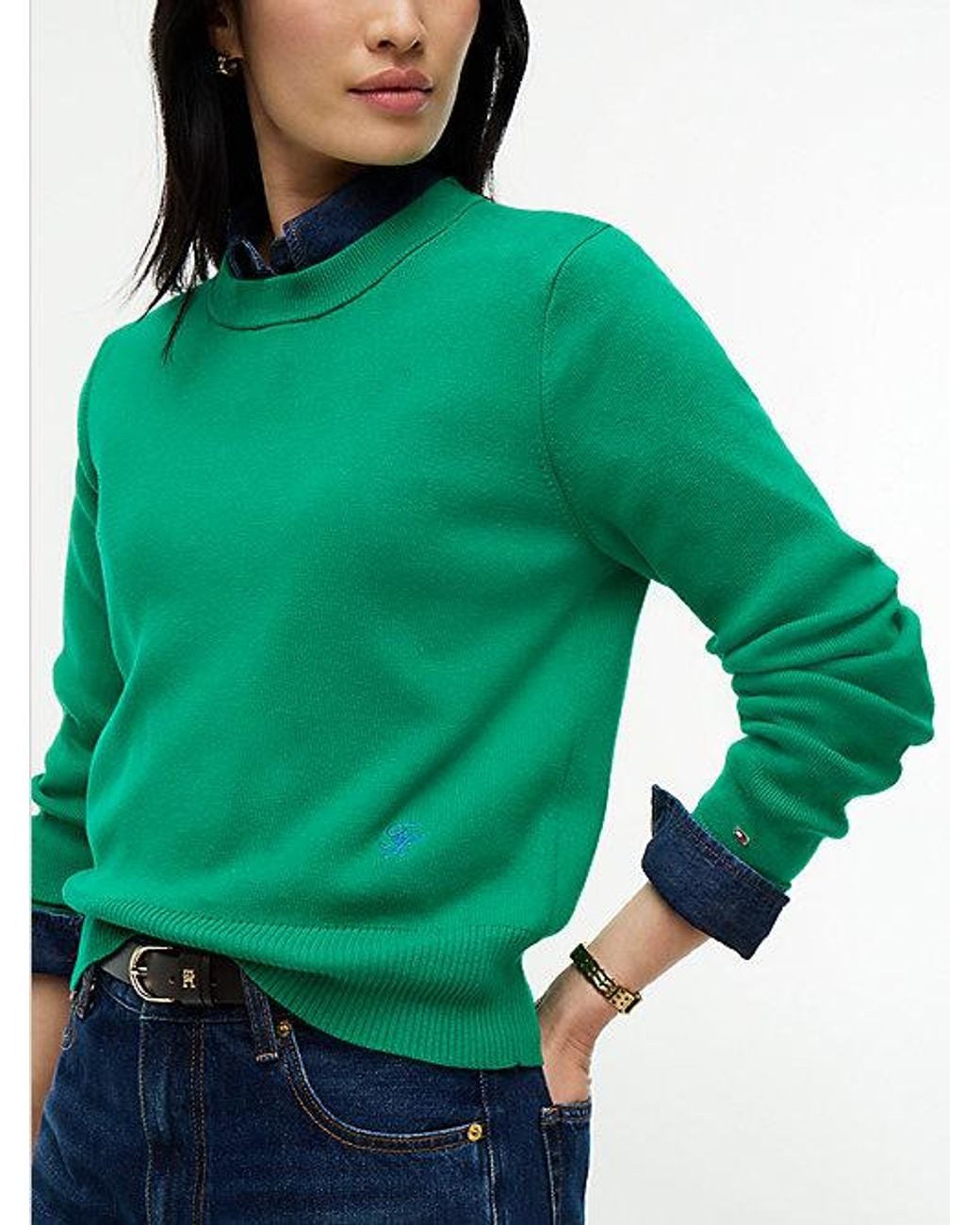 Tommy Hilfiger Green Premium Knit Crew Neck Jumper
