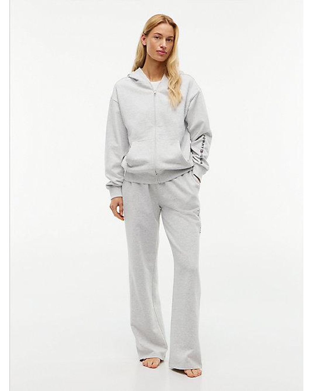 Tommy Hilfiger Gray Essential Terry Relaxed Zip Thru Lounge Hoody