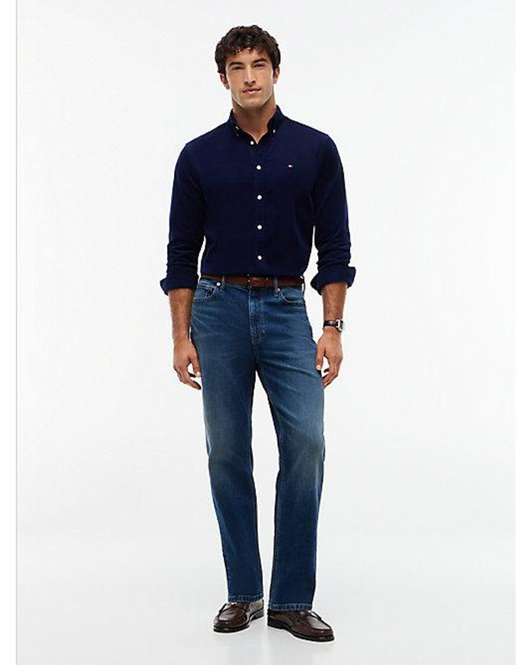 Tommy Hilfiger Blue Regular Fit Fine Corduroy Shirt for men