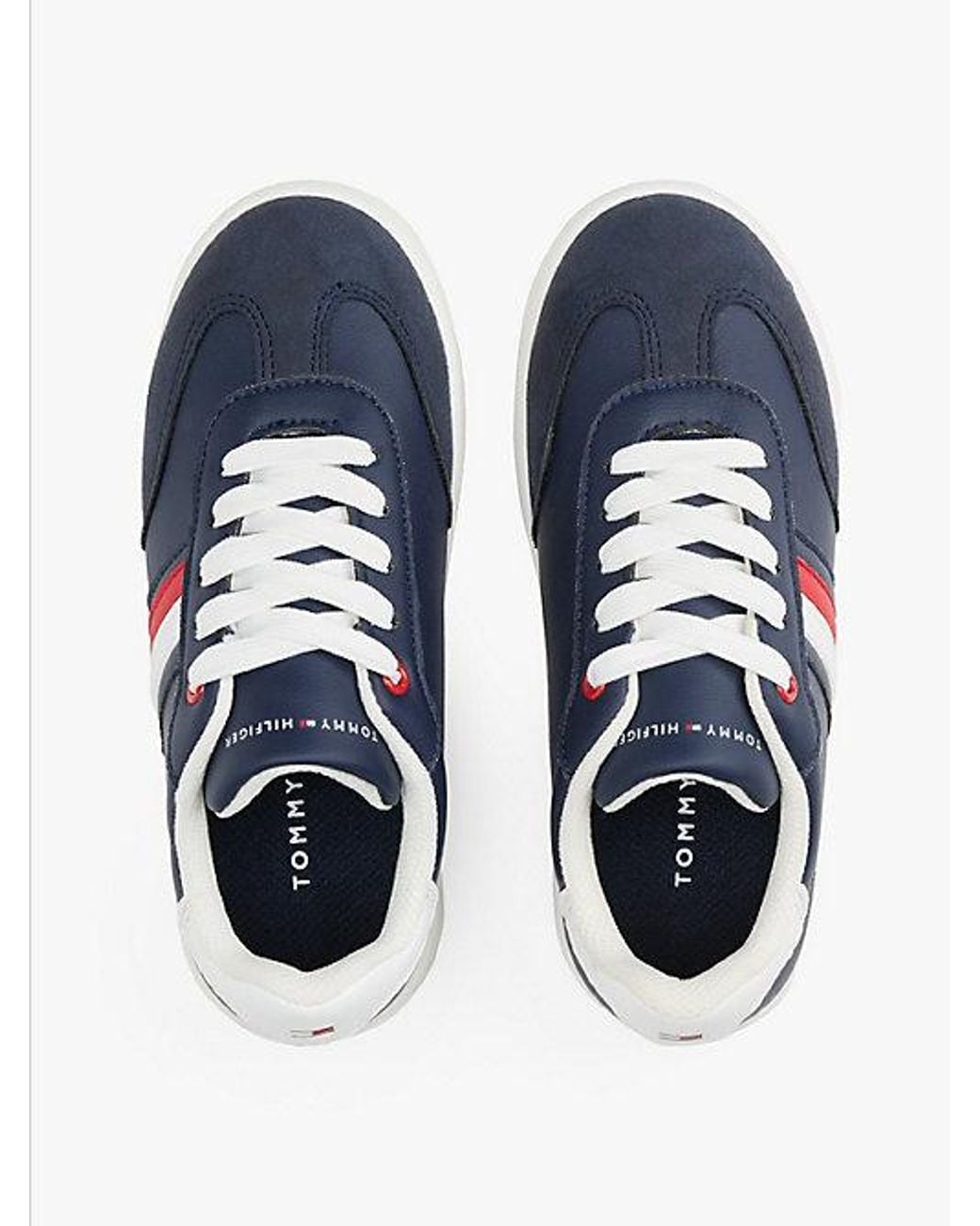 Tommy Hilfiger Blue Flag Mixed Texture Trainers