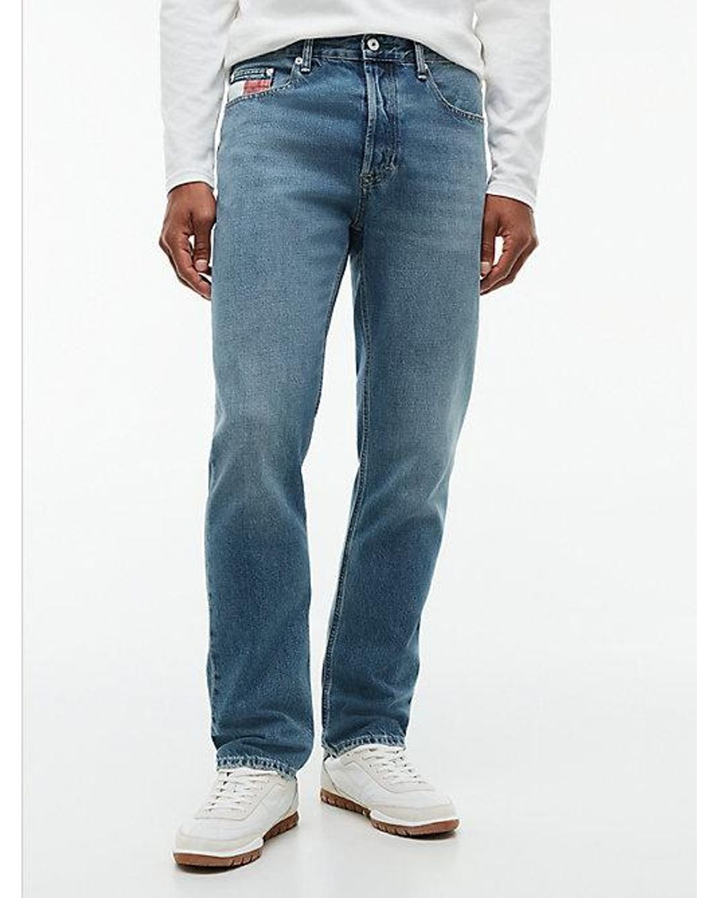 Tommy Hilfiger Blue Tommy Jeans Ryan Slim Straight Flag Pocket Jeans for men