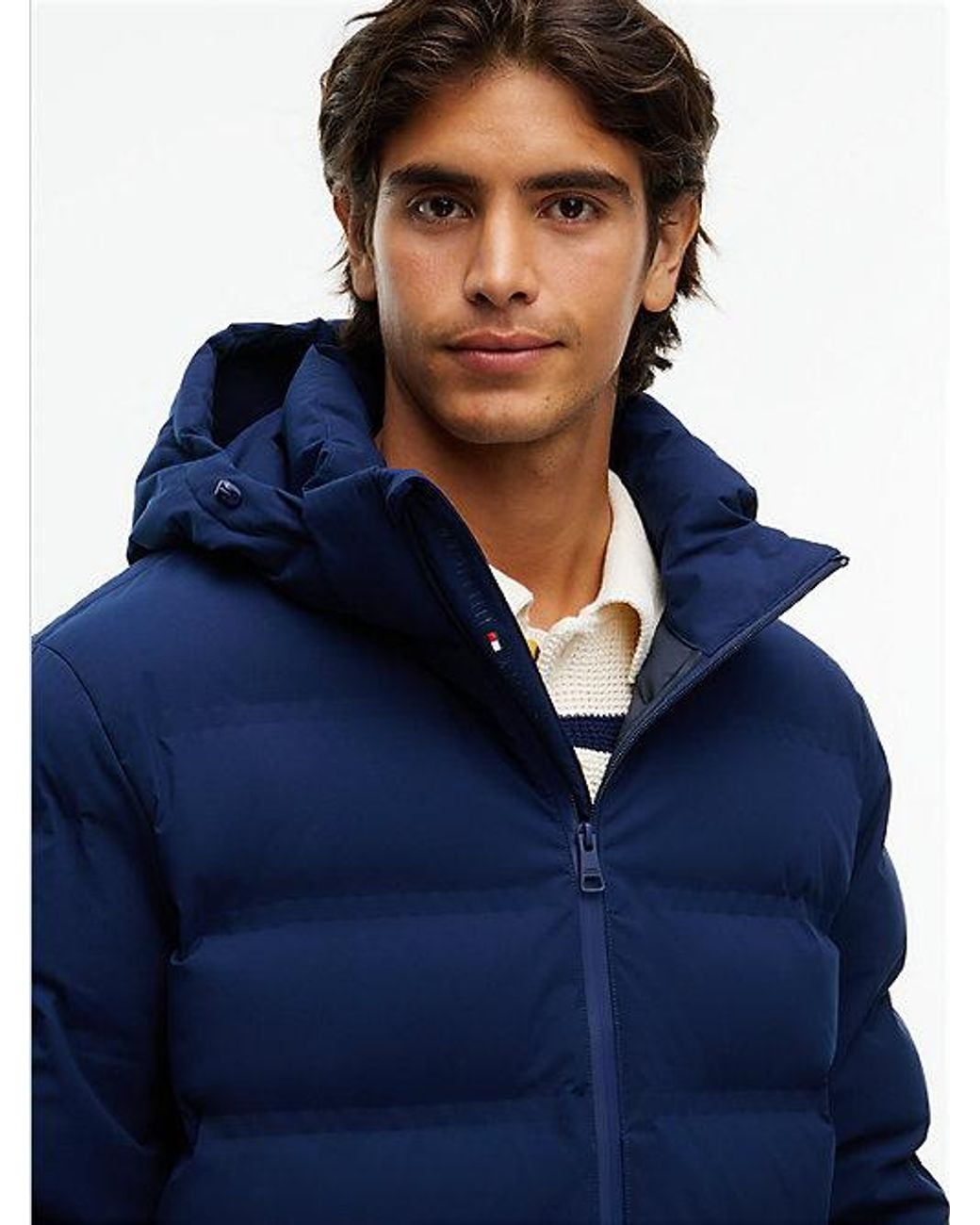 Tommy Hilfiger Blue Performance Tech Padded Hooded Jacket for men