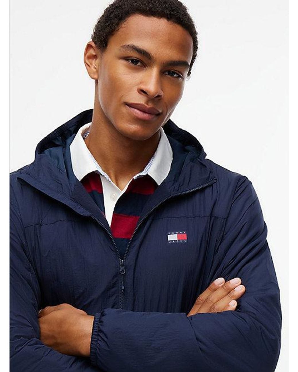 Tommy Hilfiger Blue Tommy Jeans Water Resistant Ripstop Relaxed Chicago Windbreaker for men