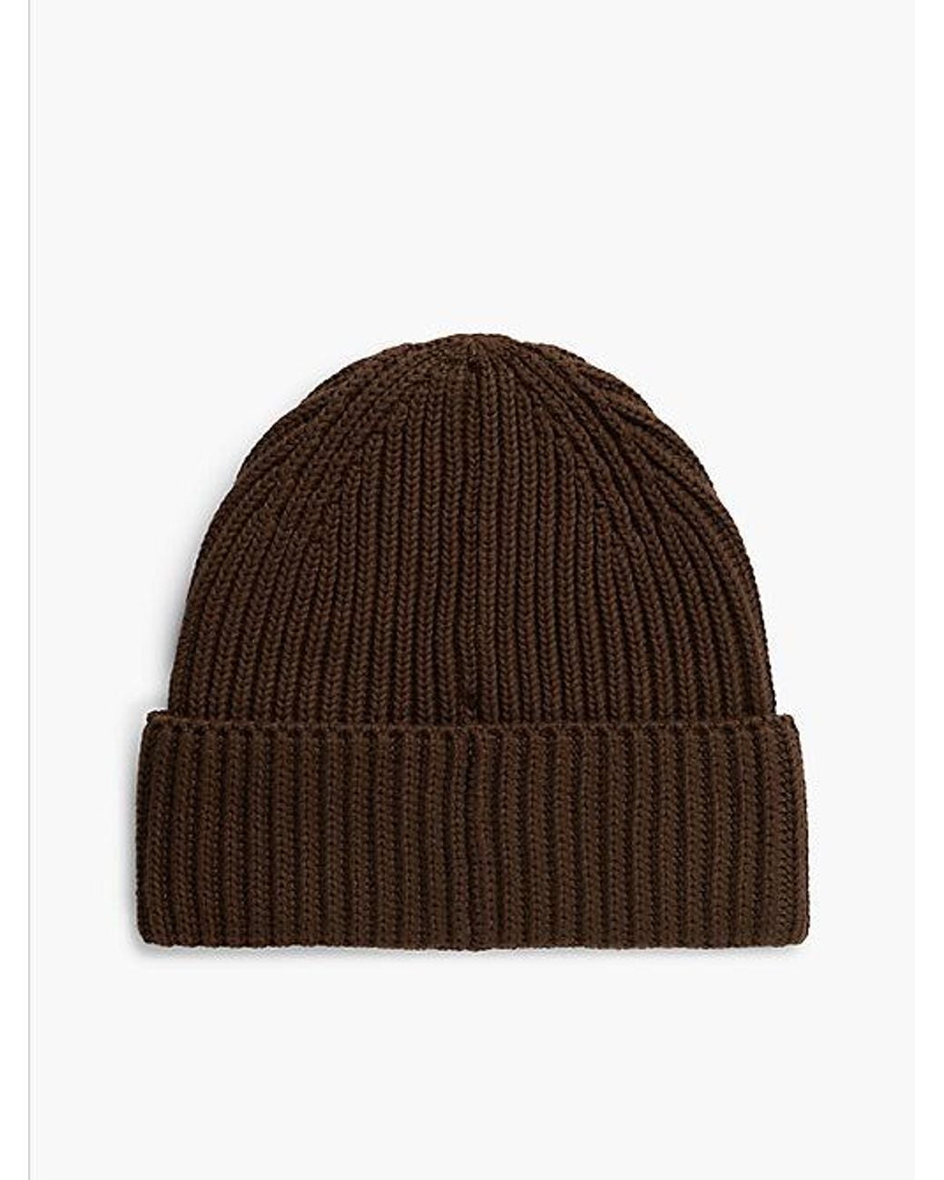 Tommy Hilfiger Brown Tommy Jeans Linear Logo Rib Knit Beanie for men