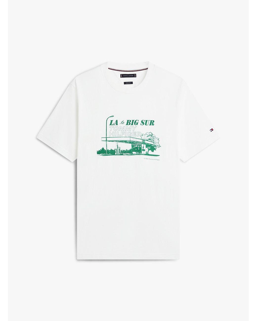 Tommy Hilfiger White Photo Print Jersey Crew Neck T-Shirt for men