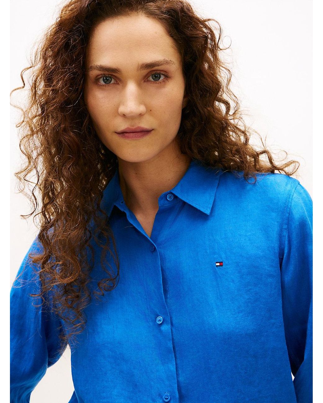 Tommy Hilfiger White Relaxed Fit Pure Linen Shirt