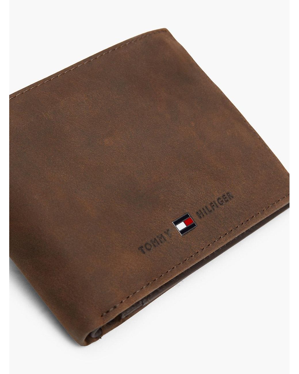 Tommy Hilfiger Brown Leather Flap Wallet for men