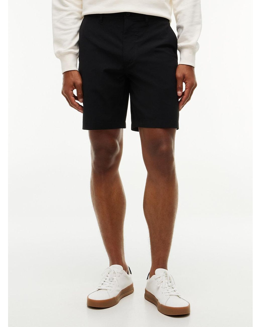 Tommy Hilfiger Black Dover Flag Embroidery Regular Fit Chino Shorts for men