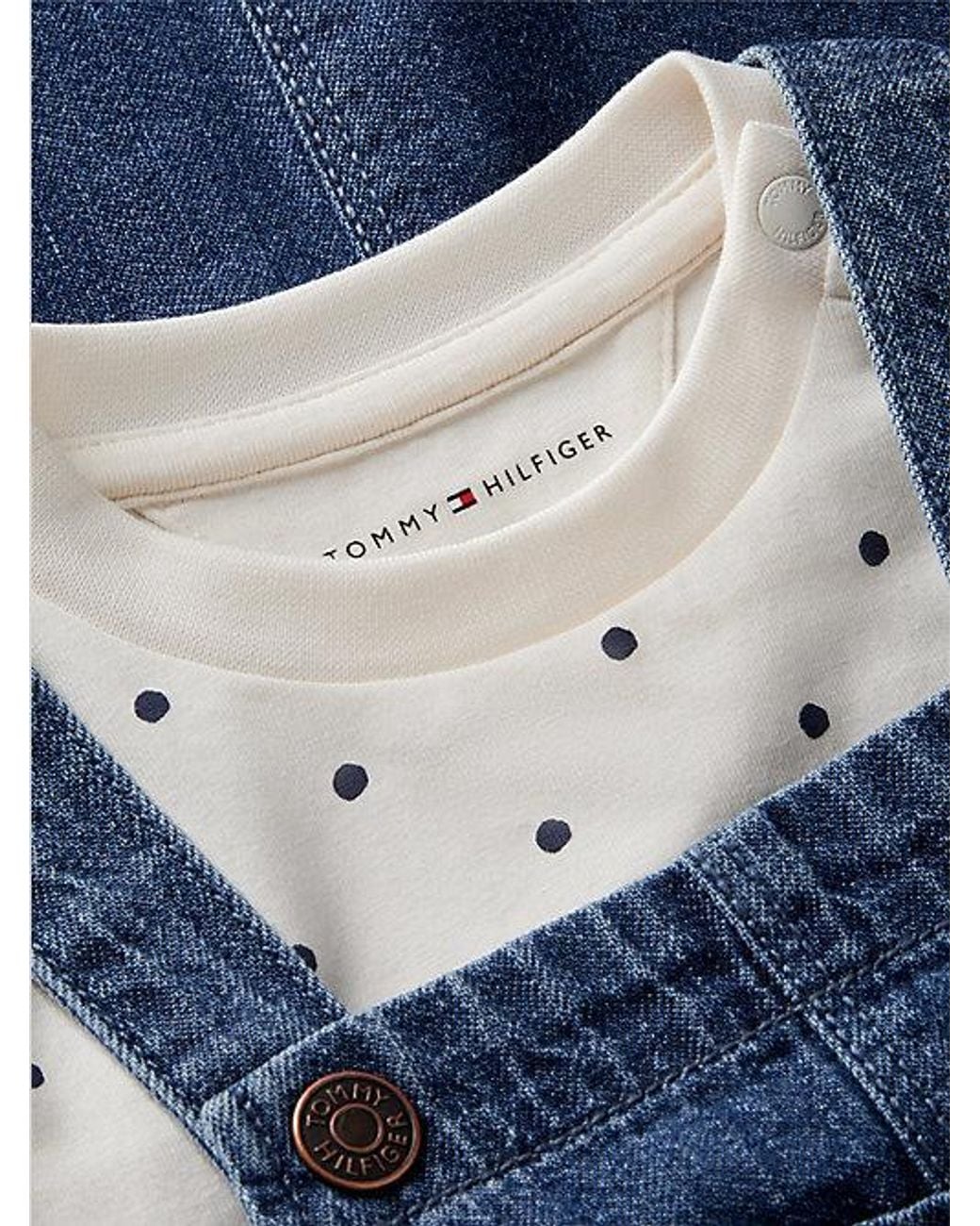 Tommy Hilfiger Blue Pinafore Dress And Long Sleeve T-Shirt Set