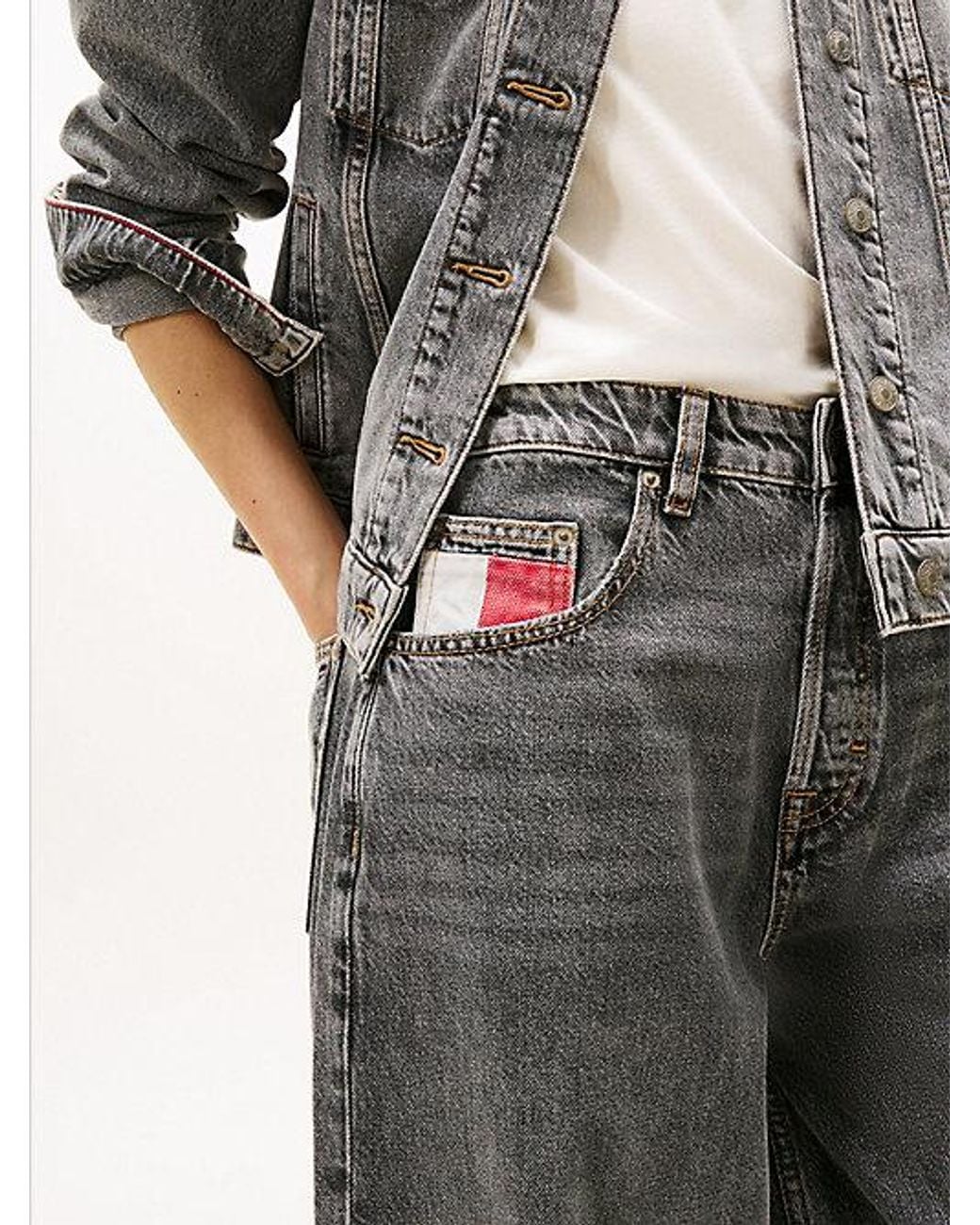 Tommy Hilfiger Multicolor Mid Rise Loose Wide Leg Jeans
