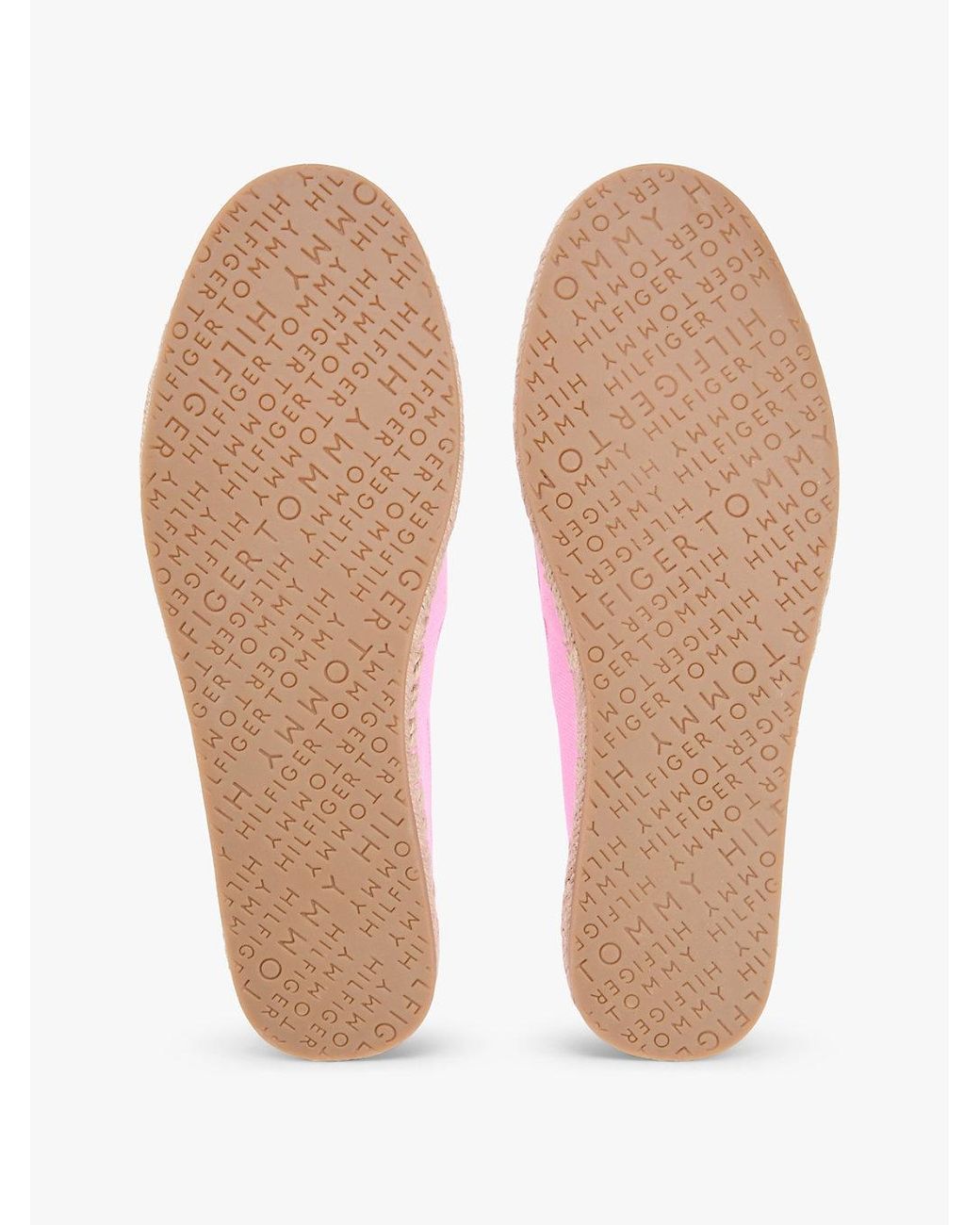 Tommy Hilfiger Pink Logo Embroidery Canvas Espadrilles