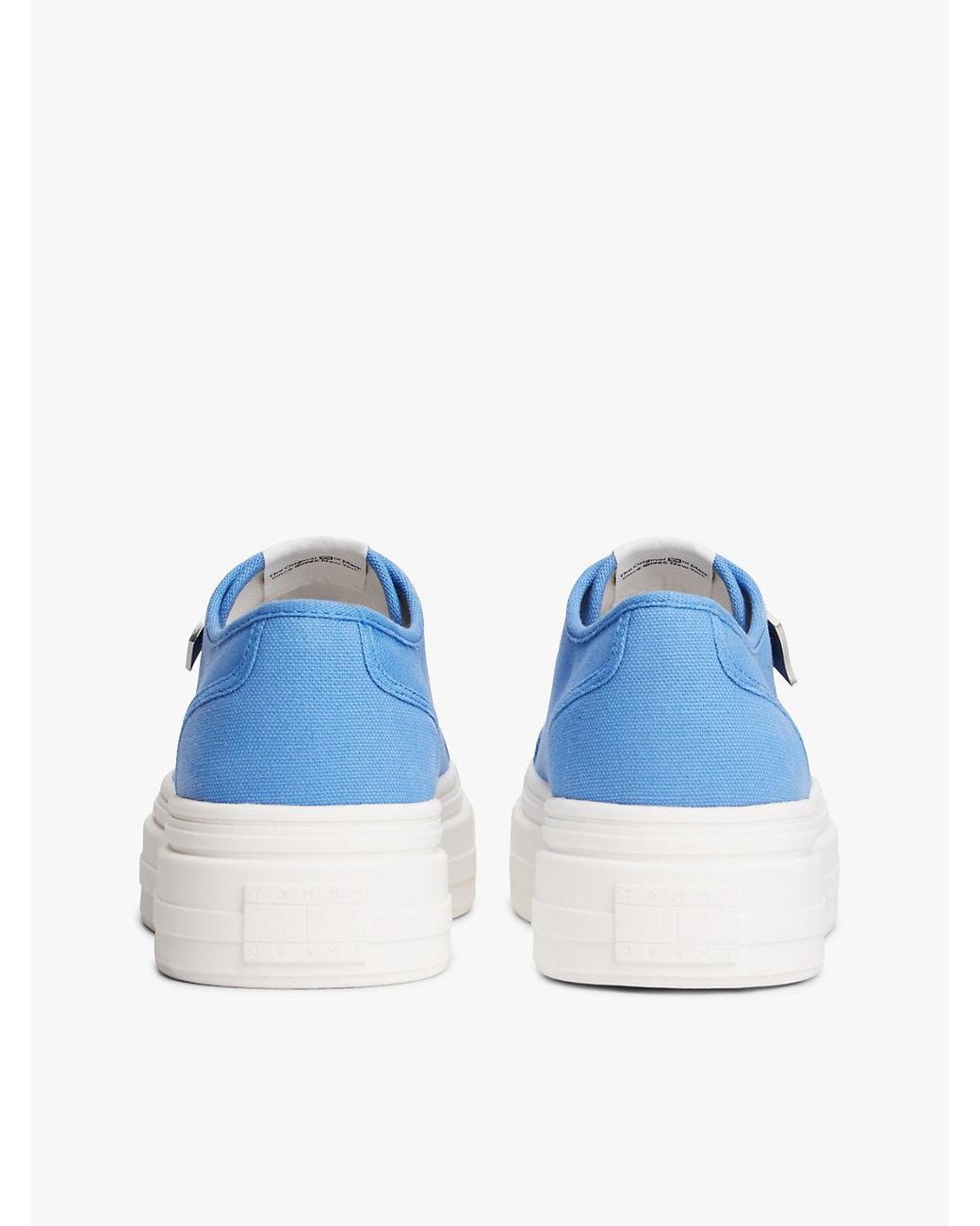 Tommy Hilfiger Blue Canvas Platform Trainers With Charms