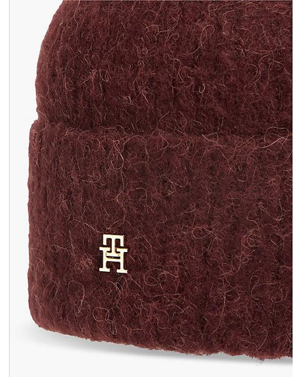 Tommy Hilfiger Red Chic Beanie With Alpaca