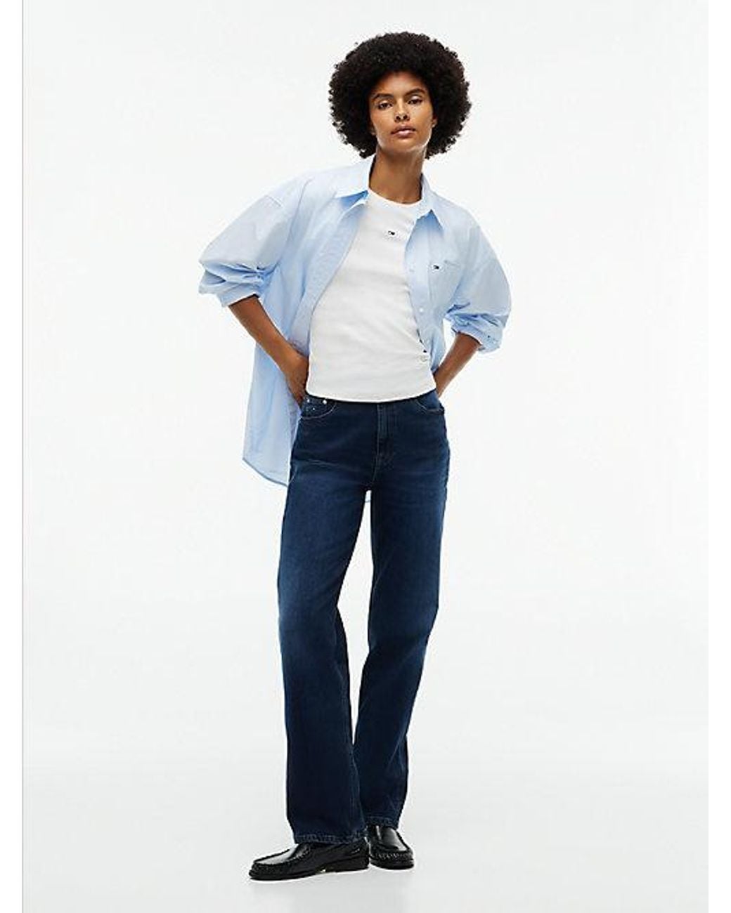 Tommy Hilfiger Blue Tommy Jeans Layla High Rise Straight Leg Jeans