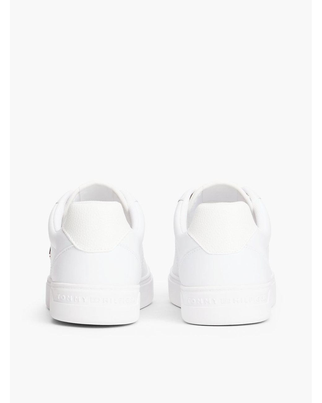 Tommy Hilfiger White Leather Th Monogram Court Trainers