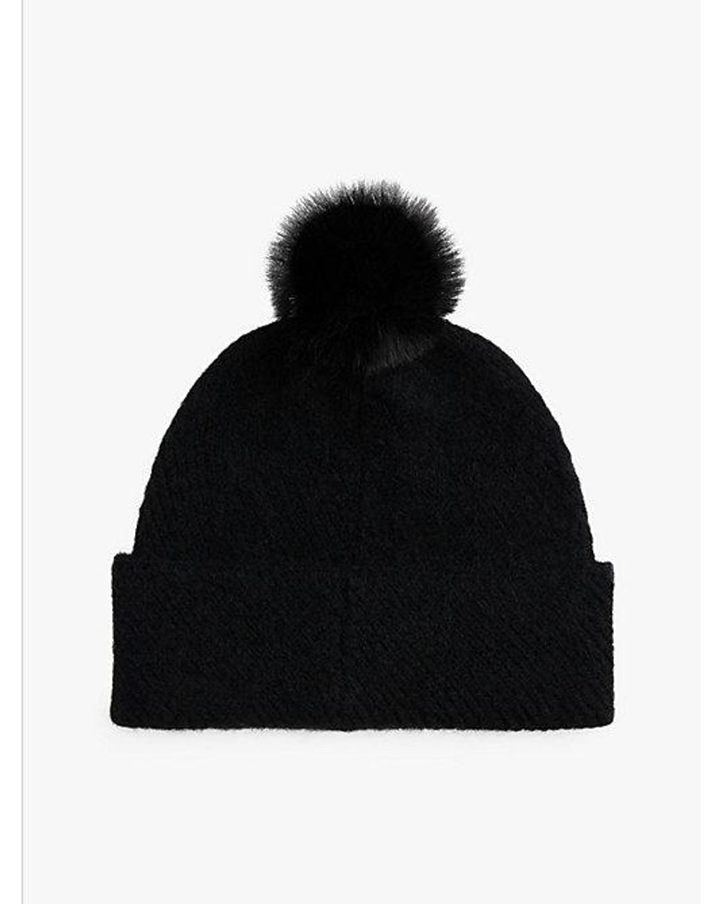 Tommy Hilfiger Black Chic Pom Pom Beanie With Wool