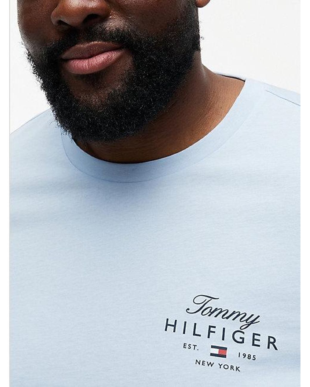 Tommy Hilfiger Blue Plus Logo Jersey Crew Neck T-Shirt for men