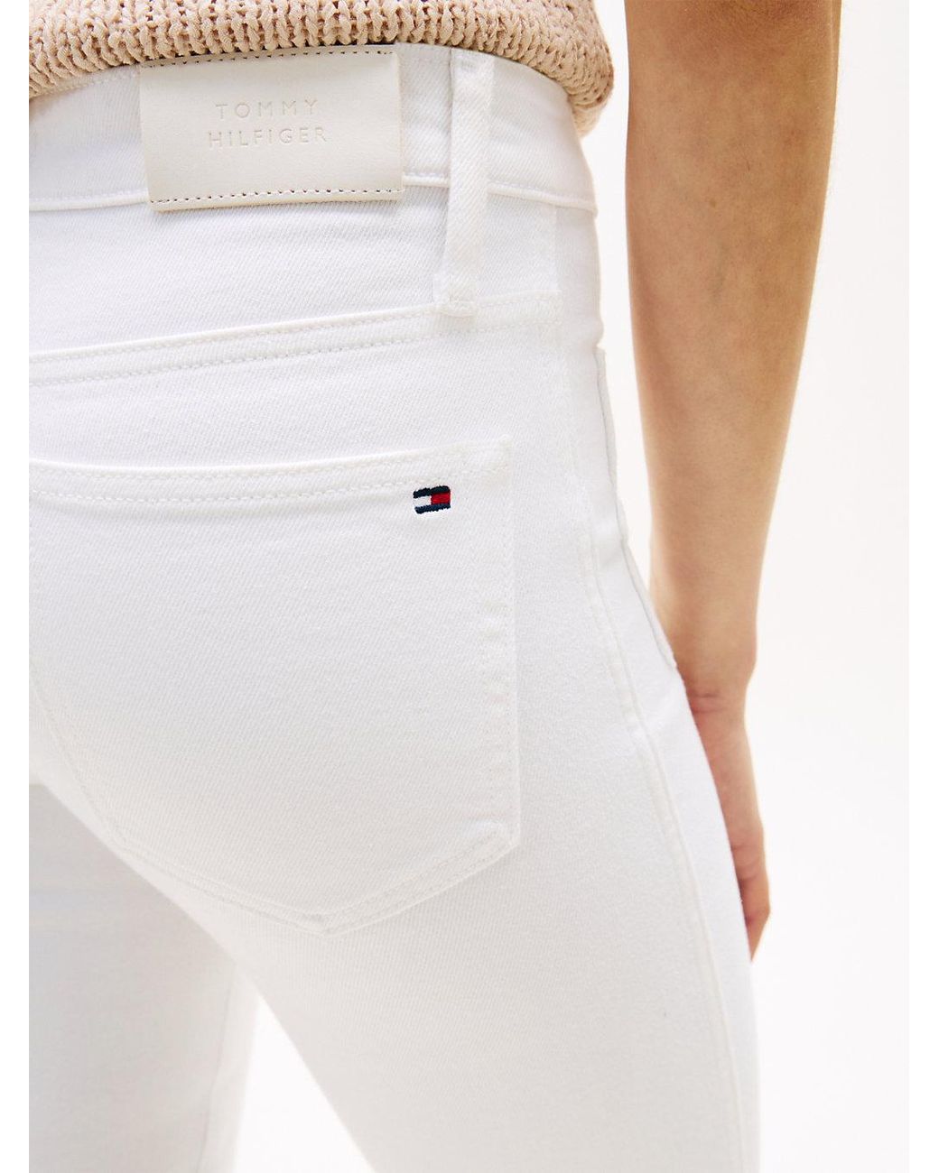 Tommy Hilfiger White Mid Rise Bootcut Jeans