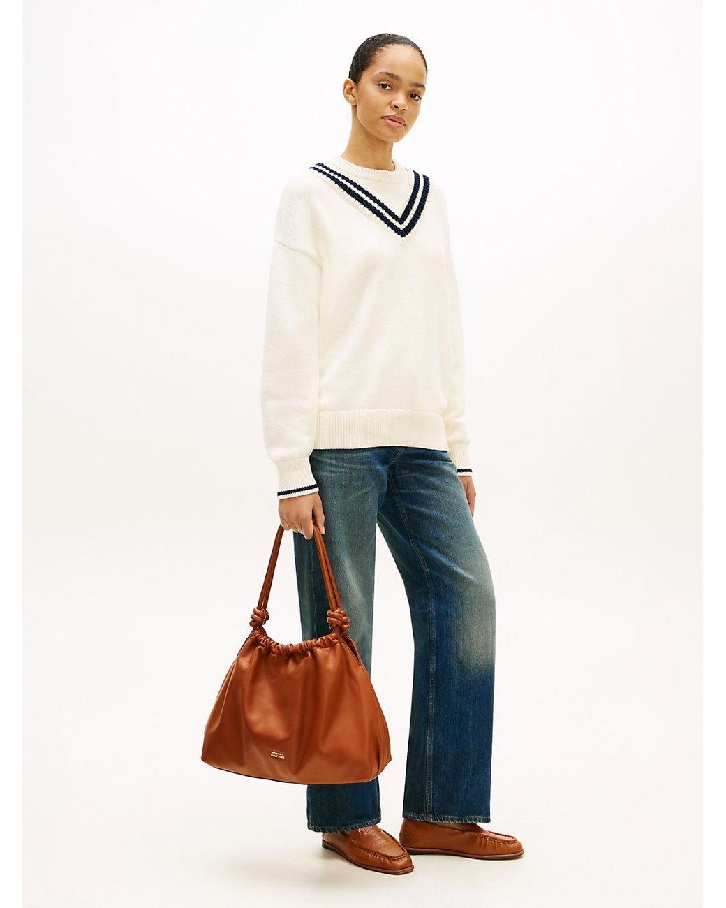 Tommy Hilfiger Brown Soft Leather Hobo Bag
