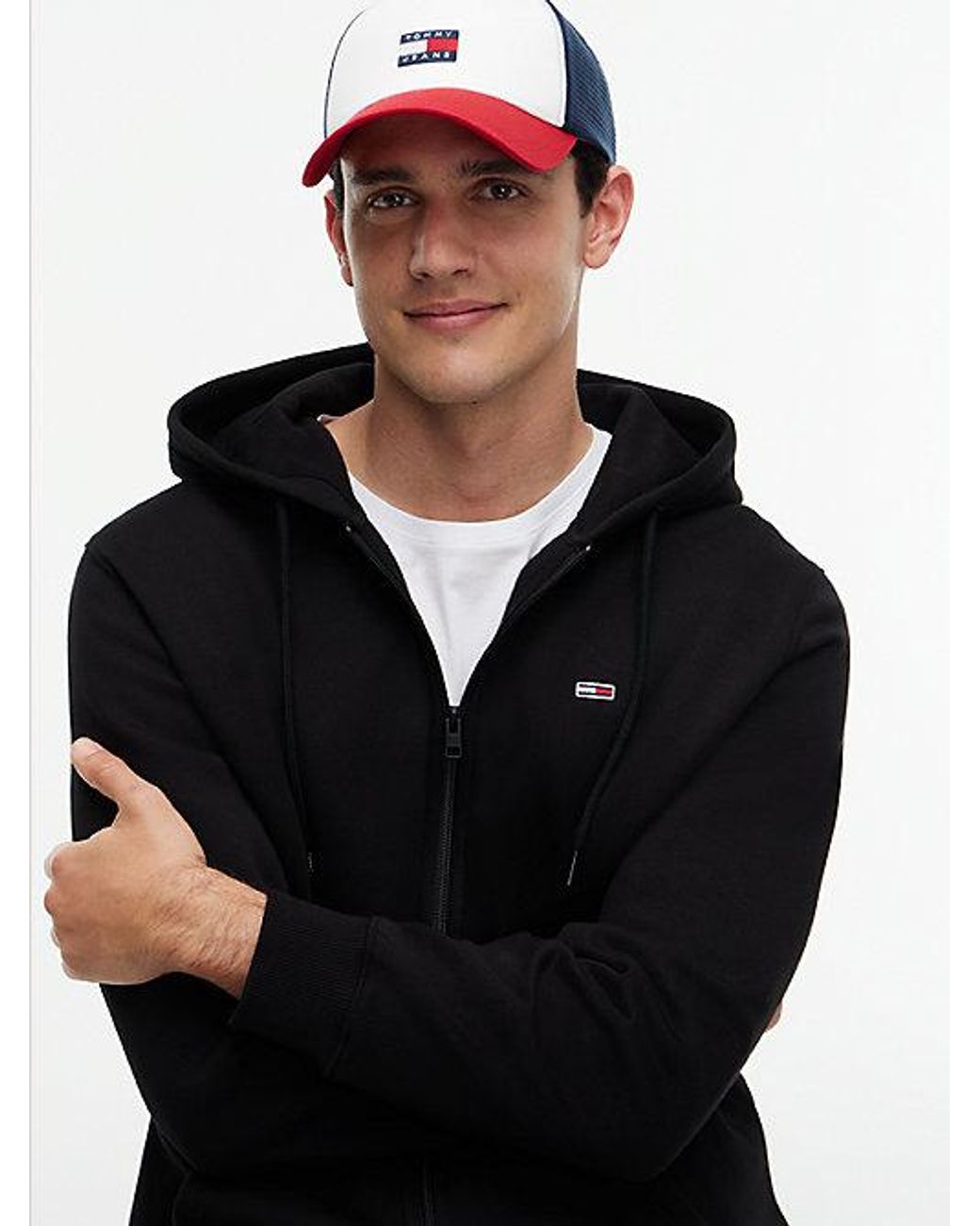 Tommy Hilfiger Black Brushed Fleece Zip-thru Hoody for men