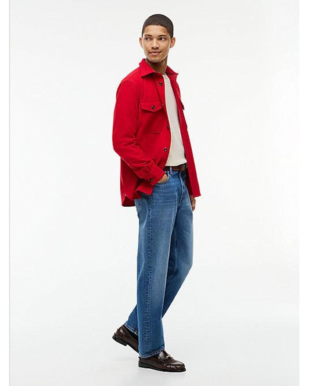 Tommy Hilfiger Red Relaxed Fit Wool Blend Shirt for men