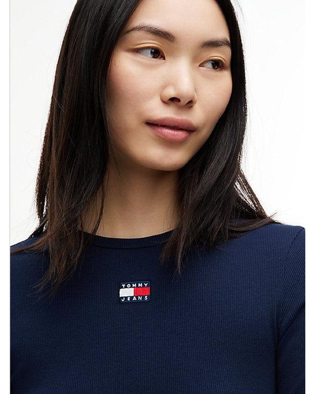 Tommy Hilfiger Blue Tommy Badge Slim Long Sleeve T-Shirt